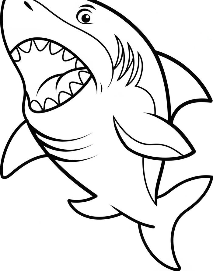 tô màu cá mập cho thiếu nhi