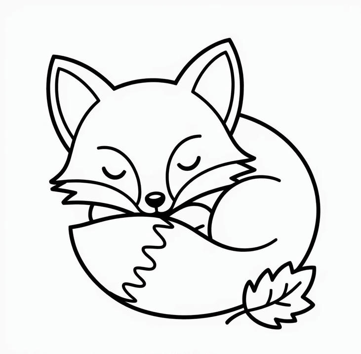 tô màu con cáo nhỏ dễ thương