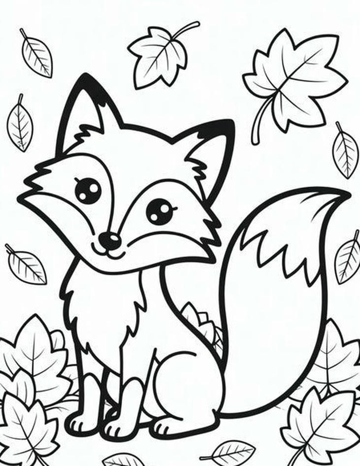 tô màu con cáo phong cách dễ