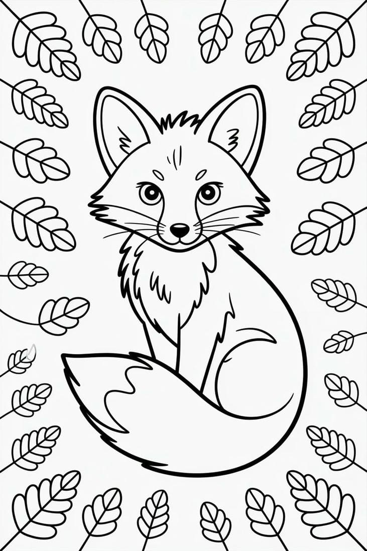 tô màu con cáo siêu dễ tô