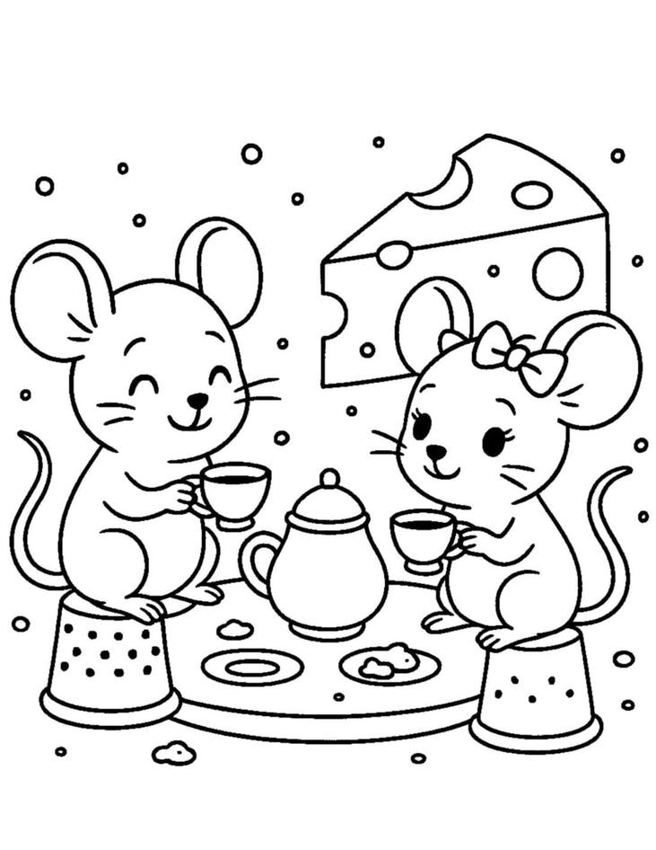 tô màu con chuột vui nhộn