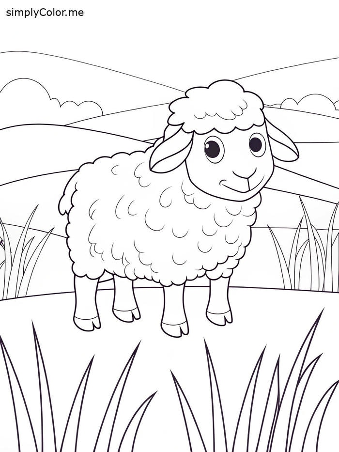 tô màu con cừu nhẹ nhàng cho bé