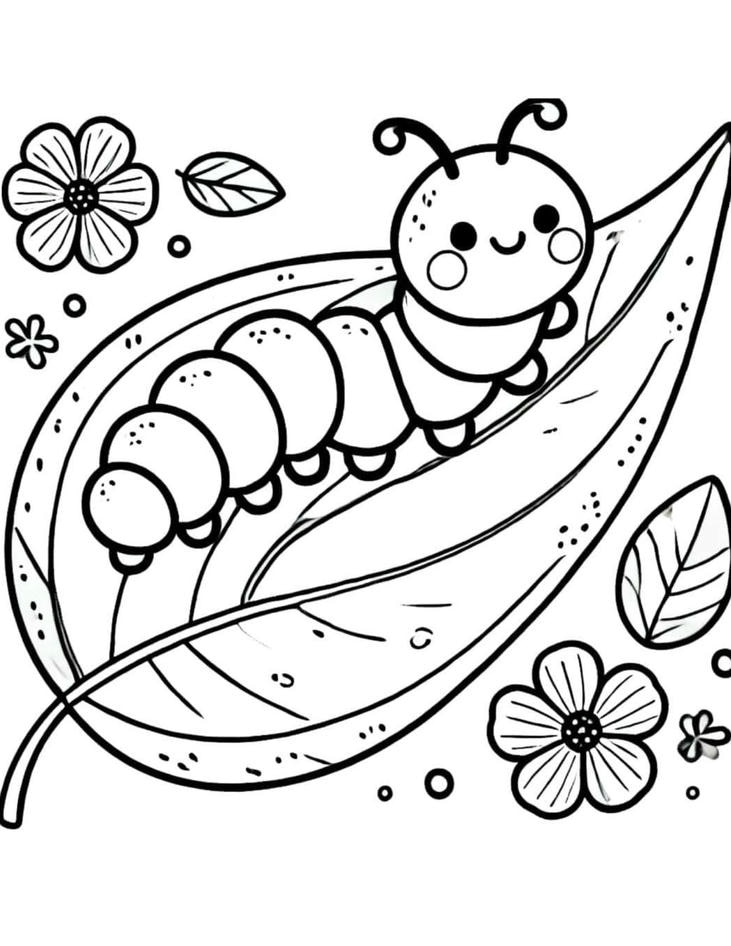 tô màu con sâu cho bé học