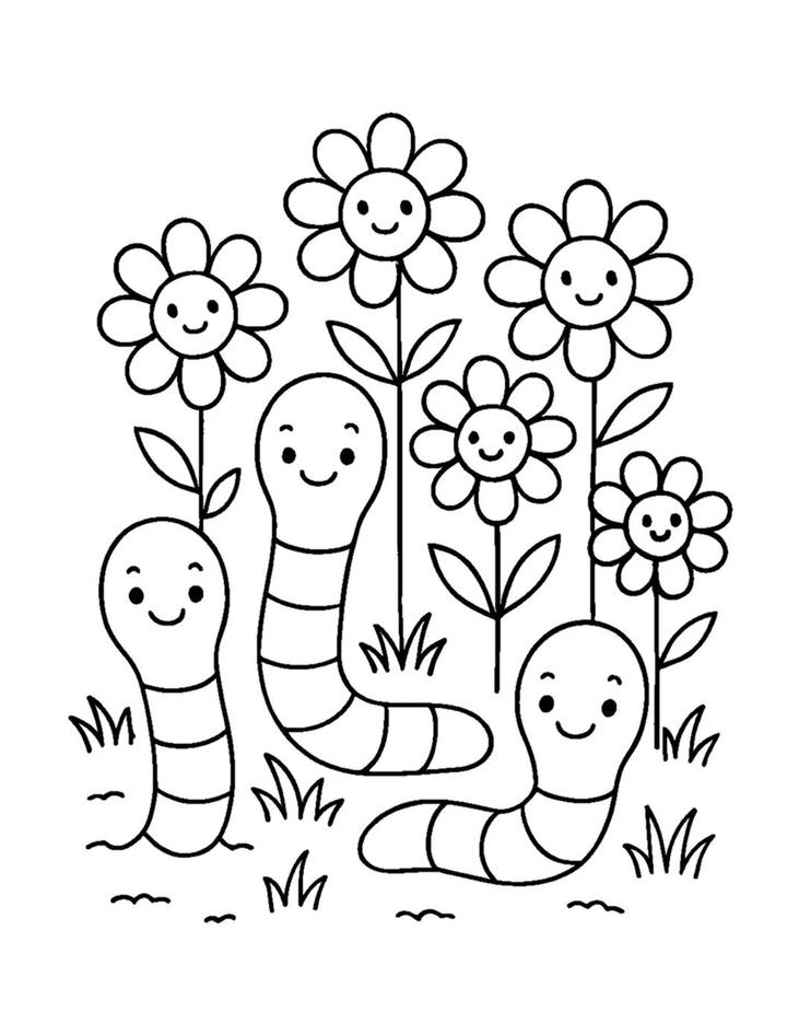 tô màu con sâu dễ tiếp cận