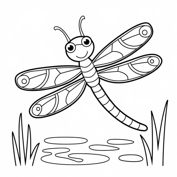 tô màu côn trùng chuồn chuồn