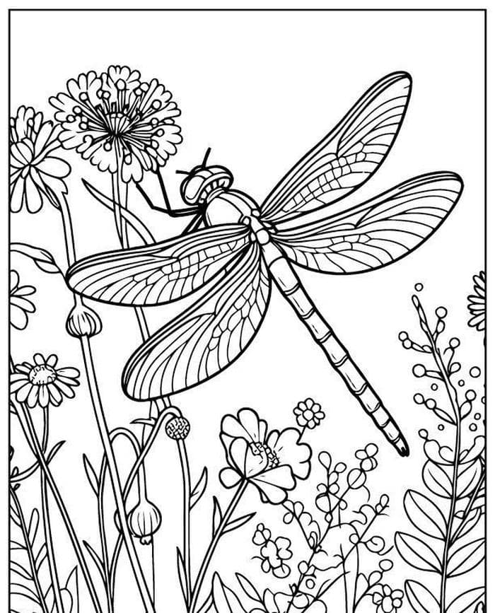 tô màu hình côn trùng chuồn chuồn