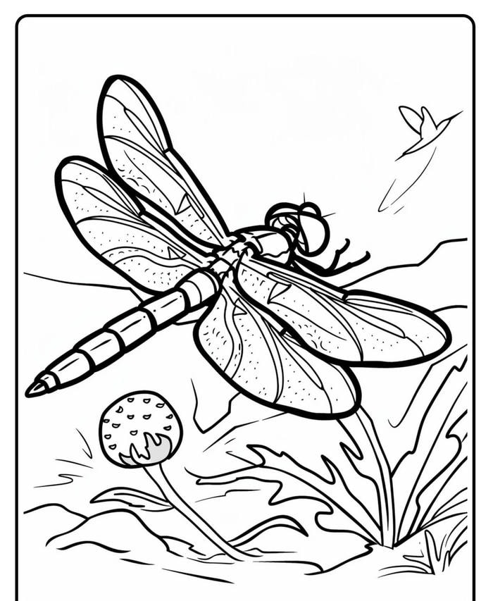 tô màu sáng tạo chuồn chuồn