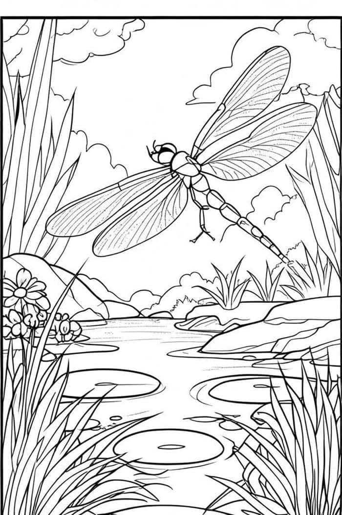 tô màu vui với chuồn chuồn