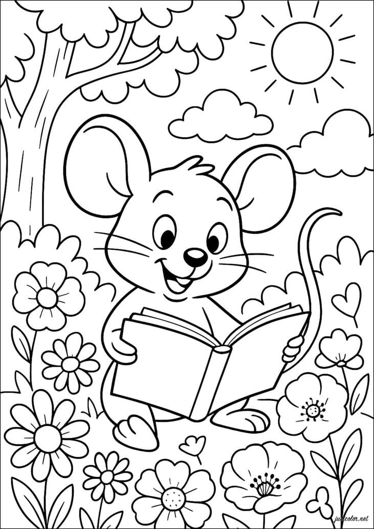 tranh tô màu chuột tinh nghịch