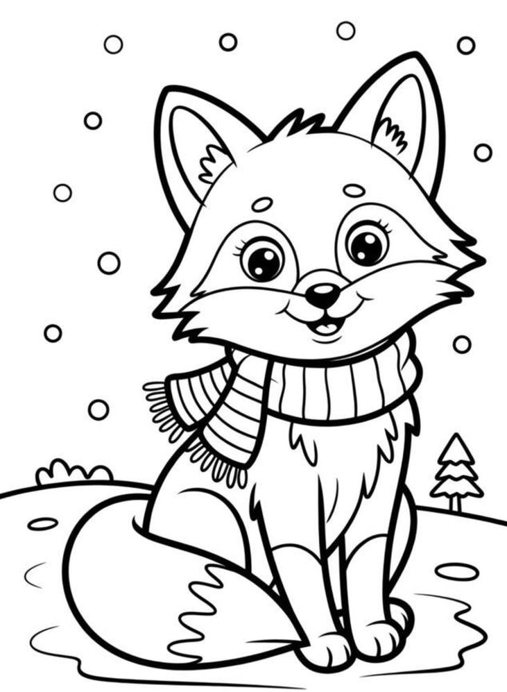 tranh tô màu con cáo cho bé