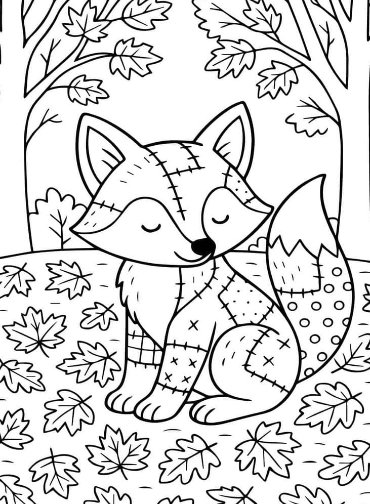 tranh tô màu con cáo đơn giản