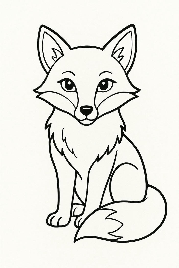 tranh tô màu con cáo sáng tạo