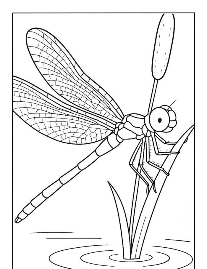 tranh tô màu con chuồn chuồn cho bé