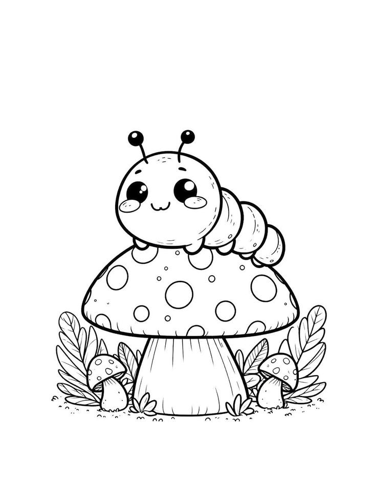 tranh tô màu con sâu dễ nhận biết