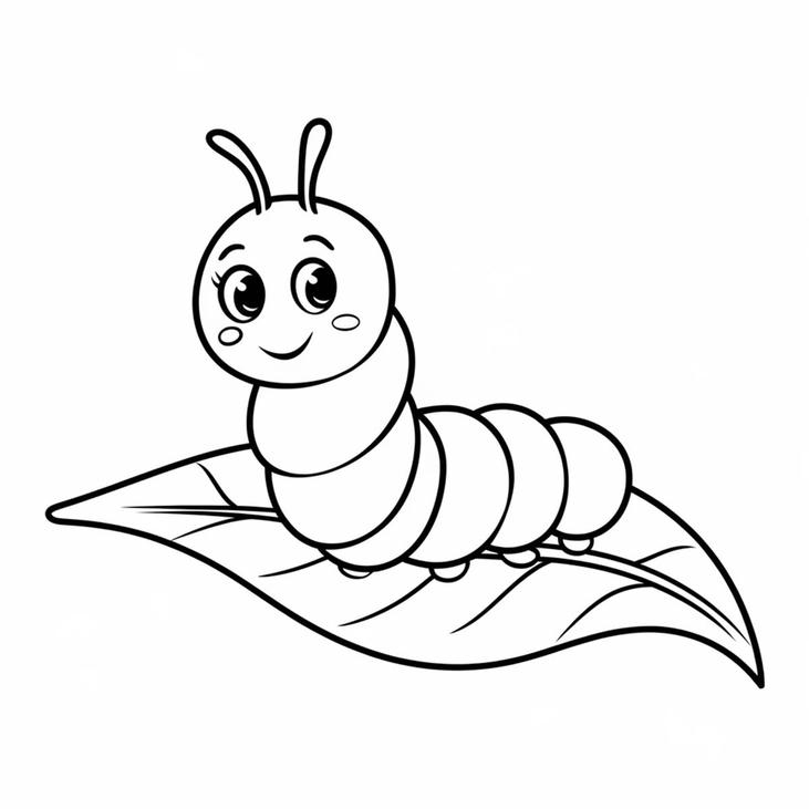 tranh tô màu con sâu đơn giản