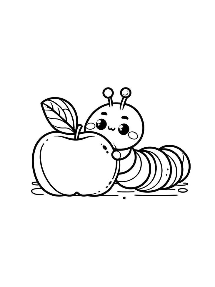 tranh tô màu con sâu thiếu nhi