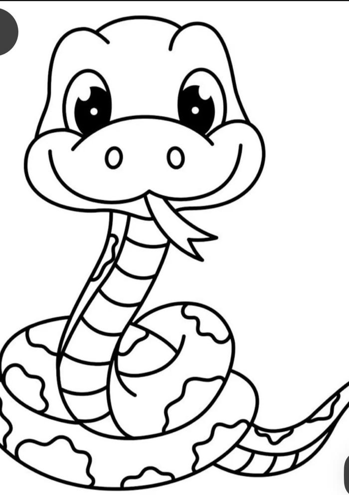 tranh tô màu đơn nét con rắn
