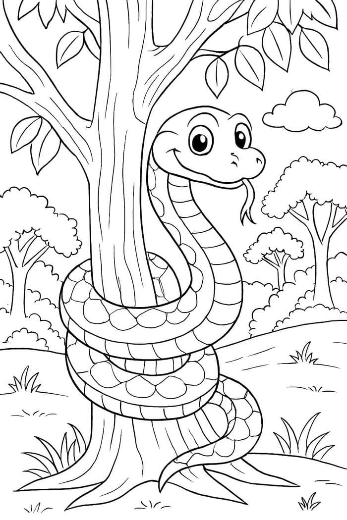 tranh tô màu hình con rắn