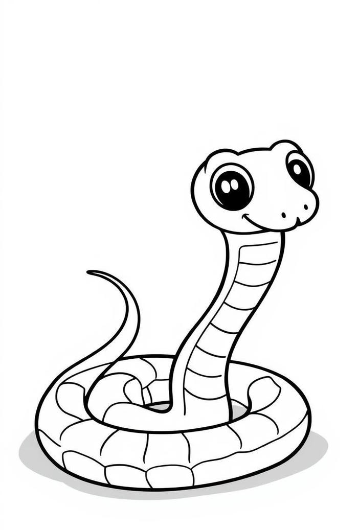 tranh tô màu hình rắn nhỏ