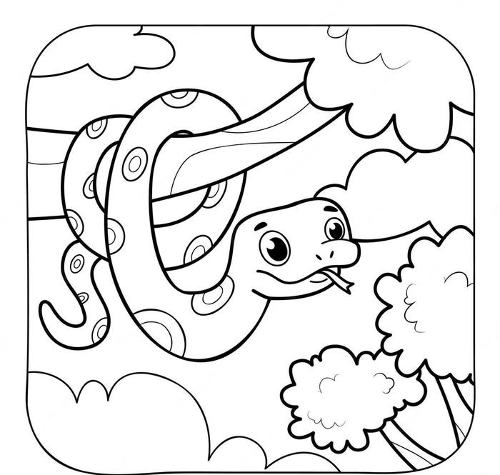 tranh tô màu rắn cho trẻ