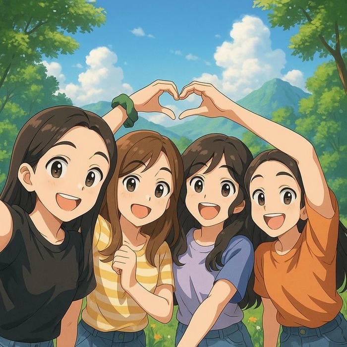 ảnh avatar nhóm bạn bè nhìn dễ thương