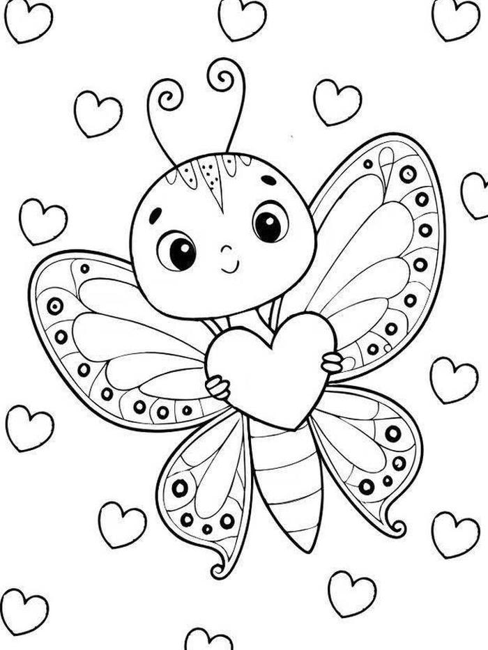 ảnh bướm đơn giản để bé tập tô màu sắc