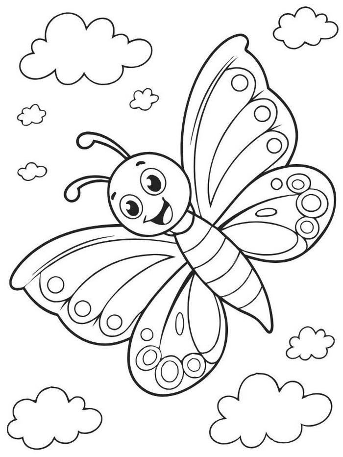 ảnh mẫu tô màu con bướm cho mẫu giáo
