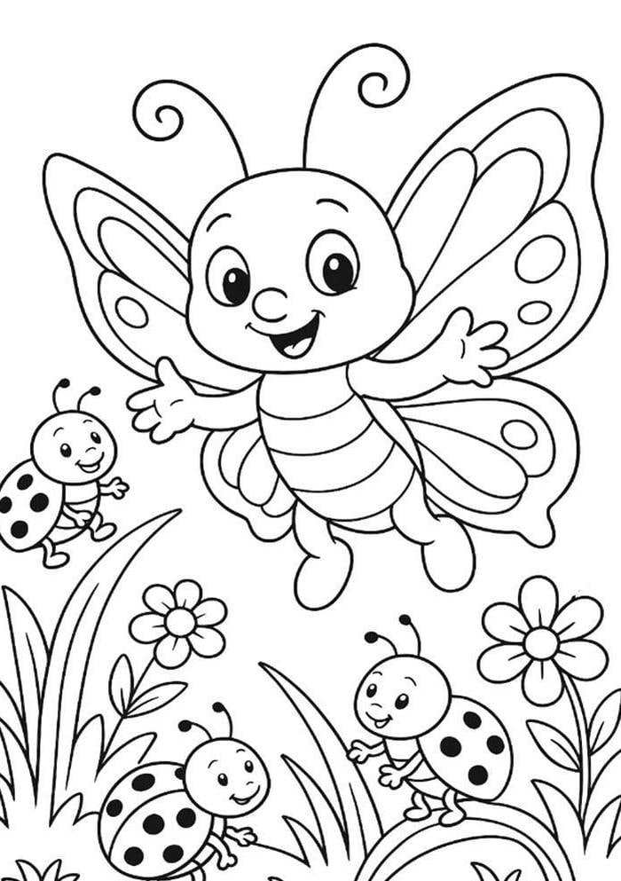 ảnh tranh tô màu con bướm đa dạng