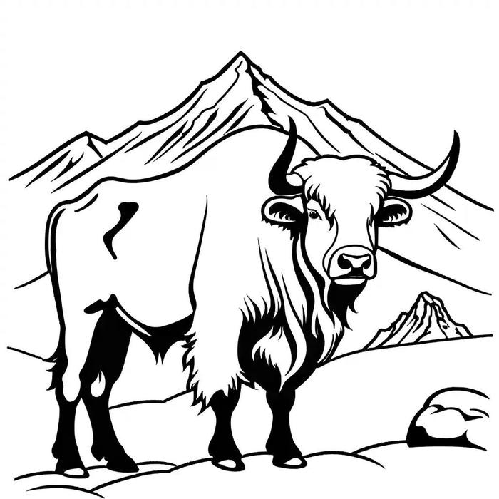 ảnh tranh tô màu trâu dáng vẻ khỏe khoắn