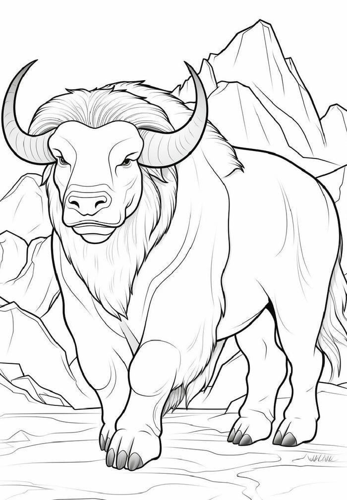 ảnh tranh tô màu trâu tô lớn