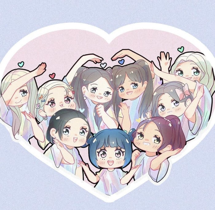 avatar nhóm bạn thân hình trái tim