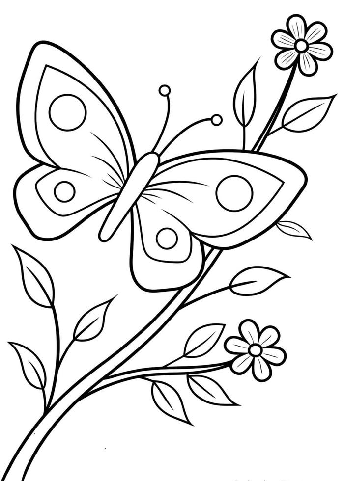 hình ảnh bé tập tô màu tranh con bướm