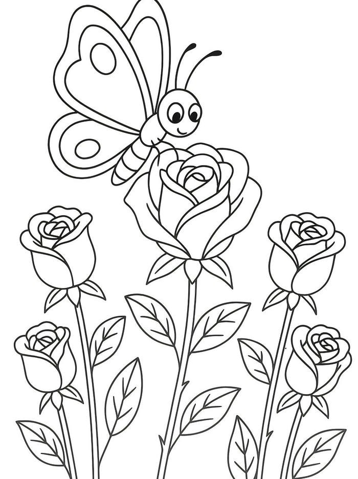 hình ảnh bướm dễ thương trong bộ tranh tô màu