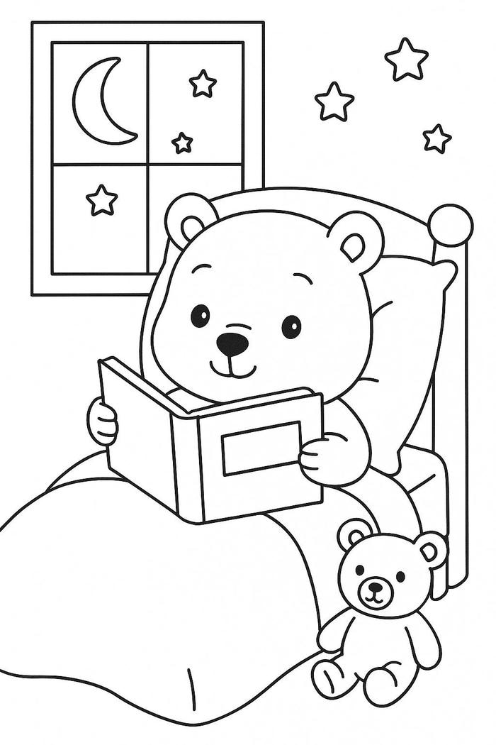 hình ảnh tranh tô màu con gấu