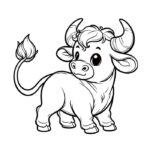 hình ảnh tranh tô màu trâu mô tả tập tô