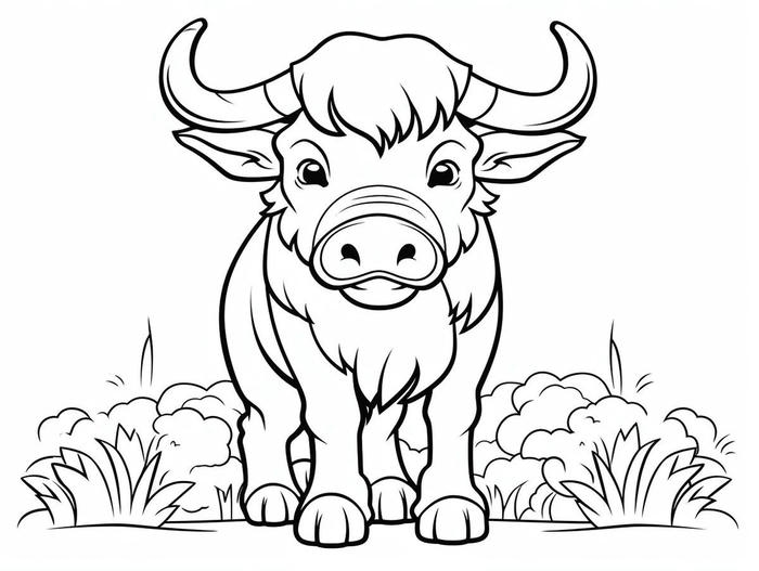 hình ảnh tranh tô màu vật nuôi thôn dã