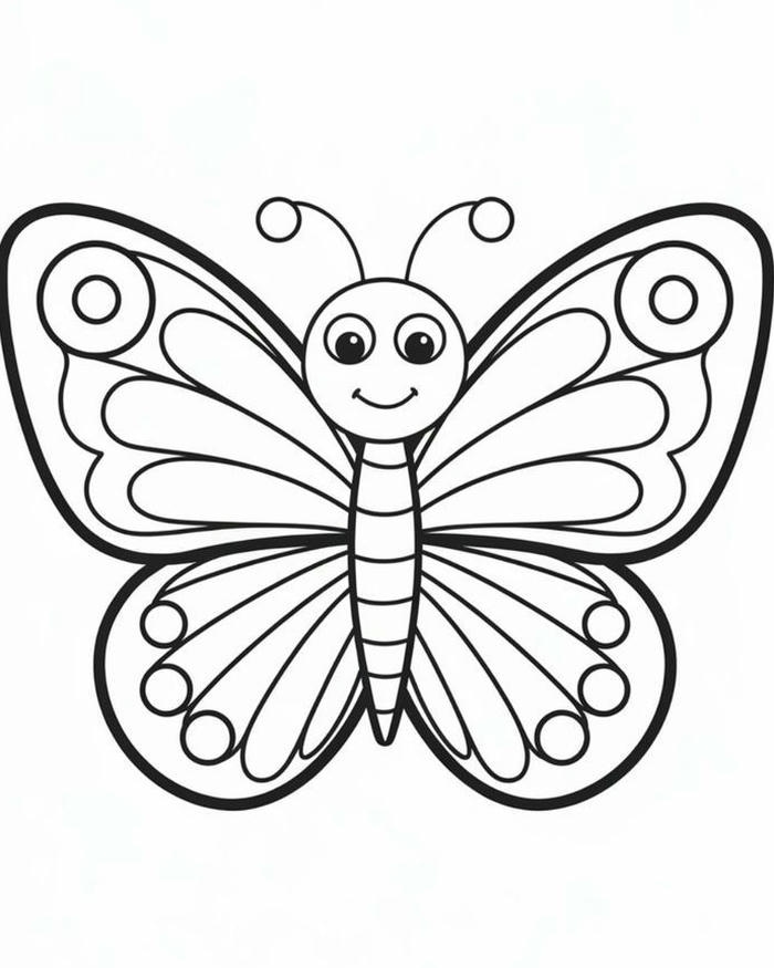 hình vẽ bướm tô màu phát triển trí tuệ