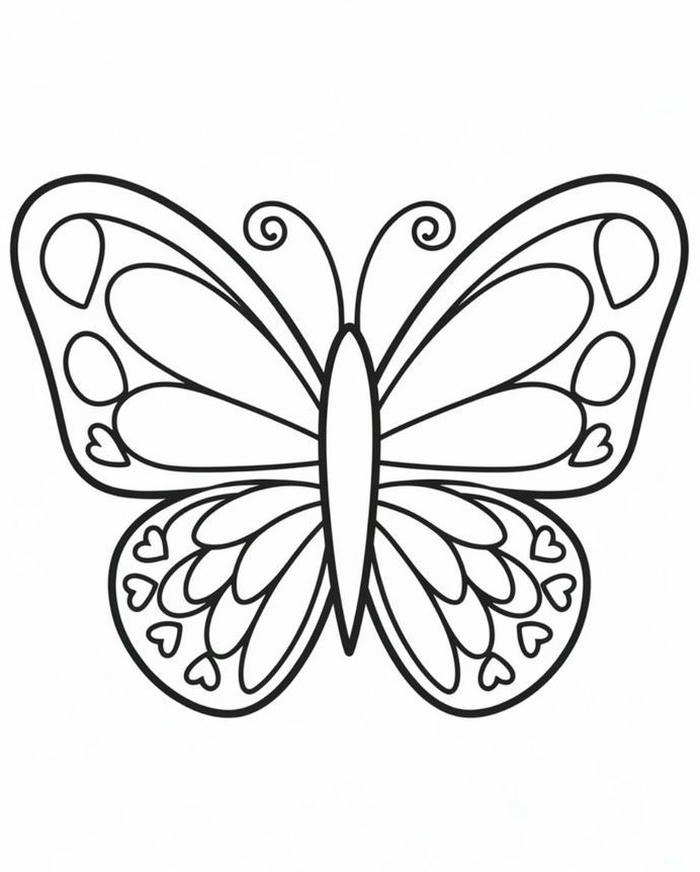 hình vẽ con bướm cho bé tập tô mỗi ngày