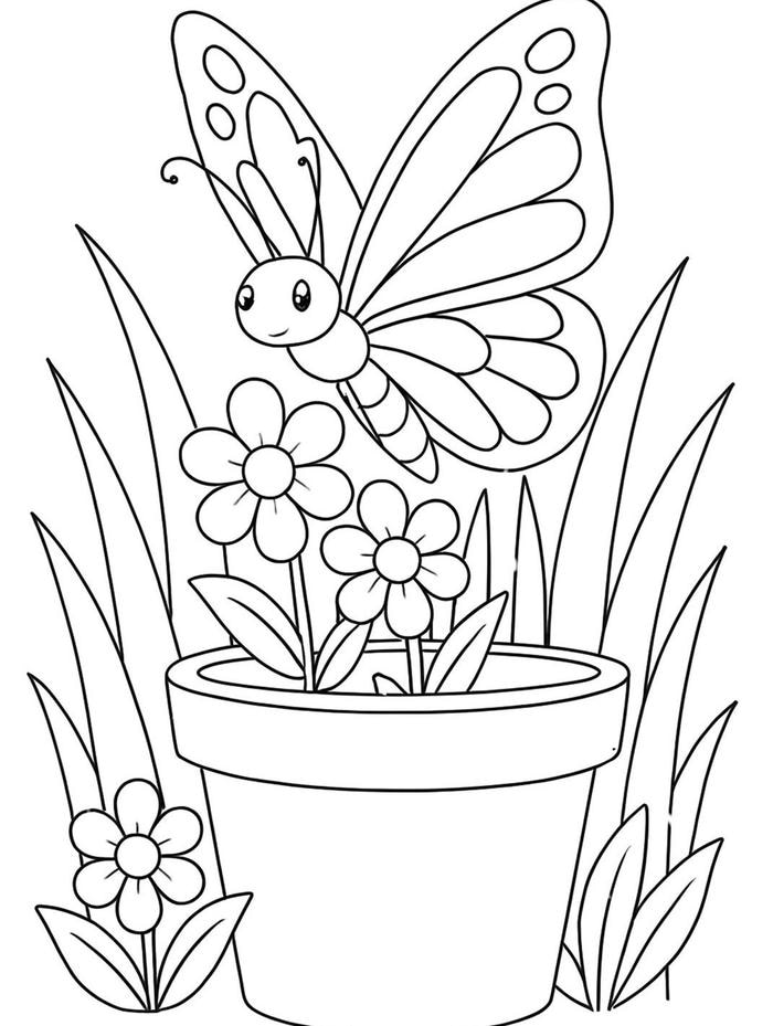 tranh vẽ bướm tô màu đẹp mắt cho bé